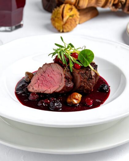 venison dish from Carnivore cookbook, Robert Rose Inc.