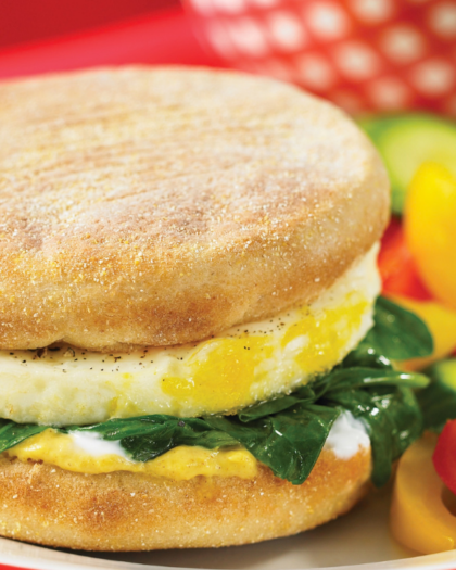 Florentine breakfast sandwich from 150 Best Breakfast Sandwich Maker Recipes Recipe photographs copyright © 2014 Robert Rose Inc.